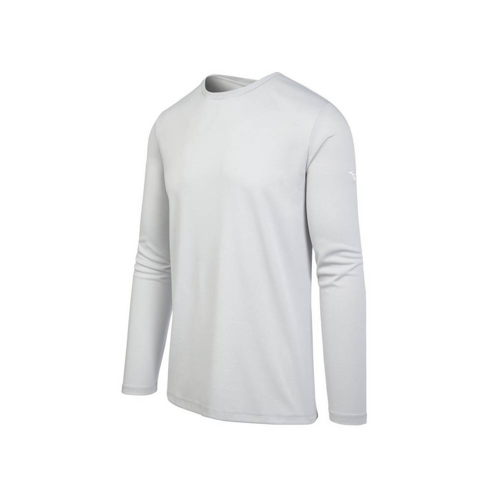 Camiseta Mizuno Long Sleeve - Homem - Cinzentas - OKXTF1259